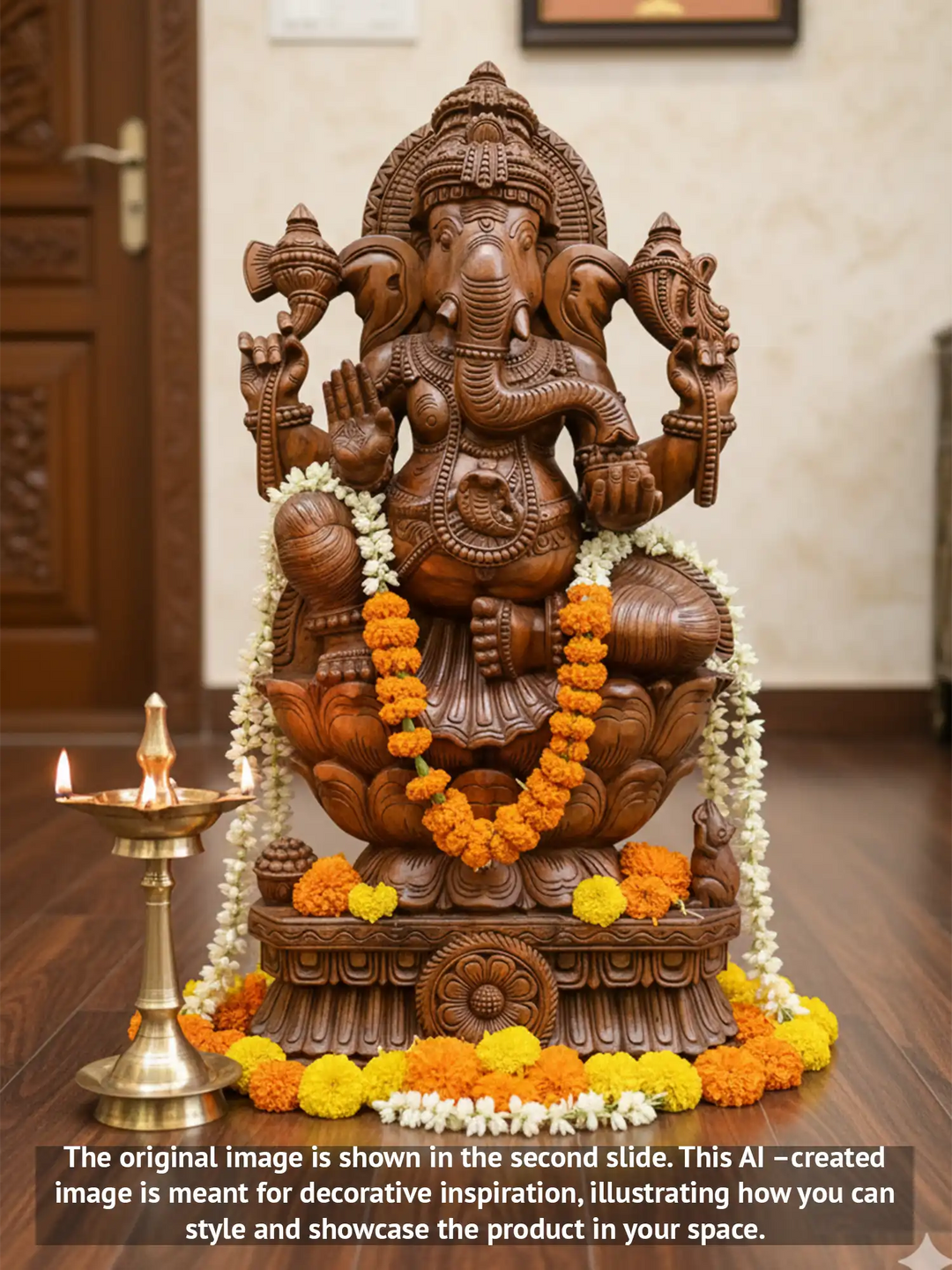 Wooden statue of Lord Ganesha