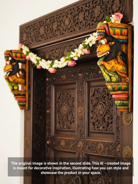 Yaazhi Wooden Multicoloured Wall Mount 18"