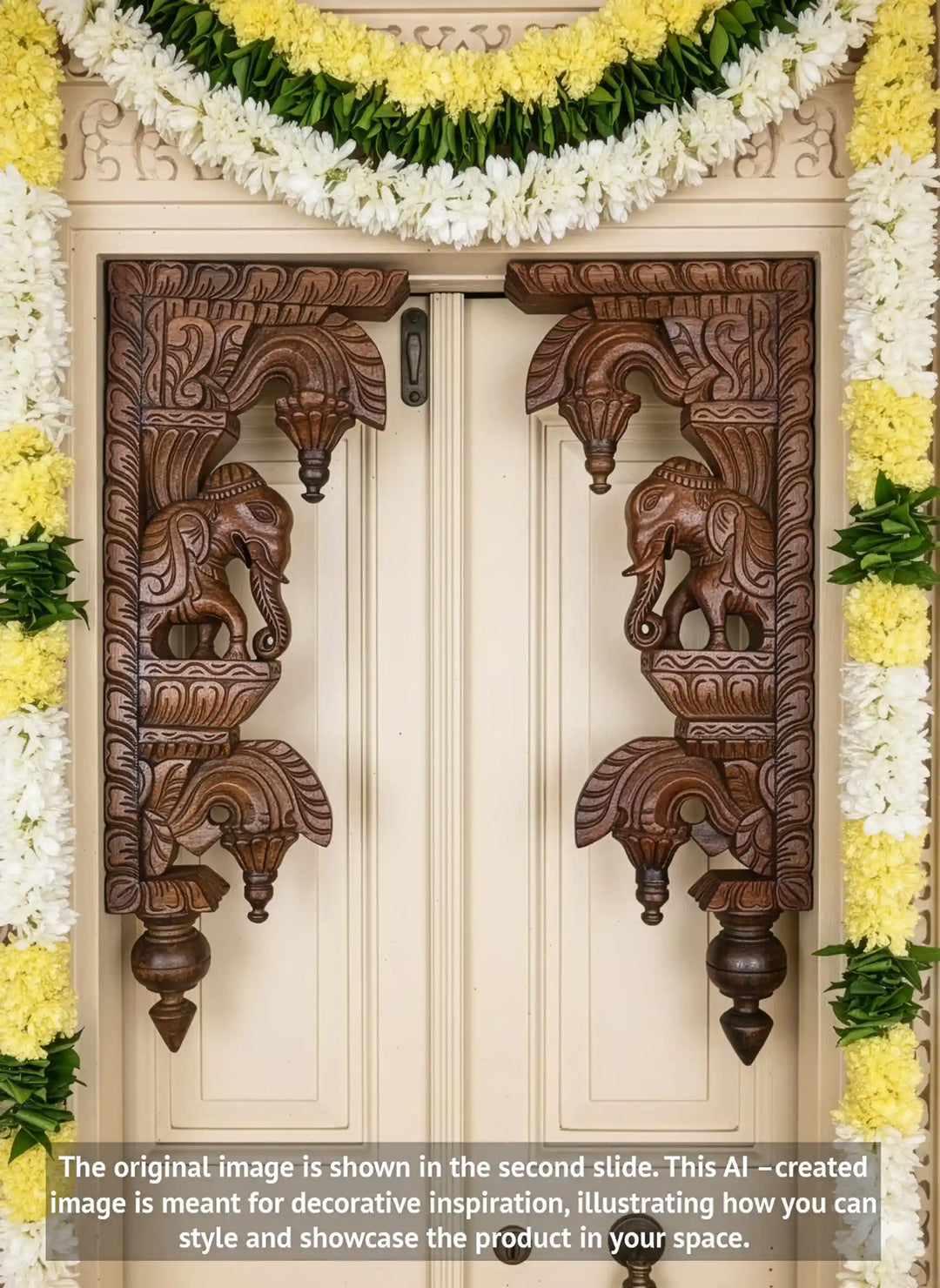 Wooden Elephant Wall Brackets