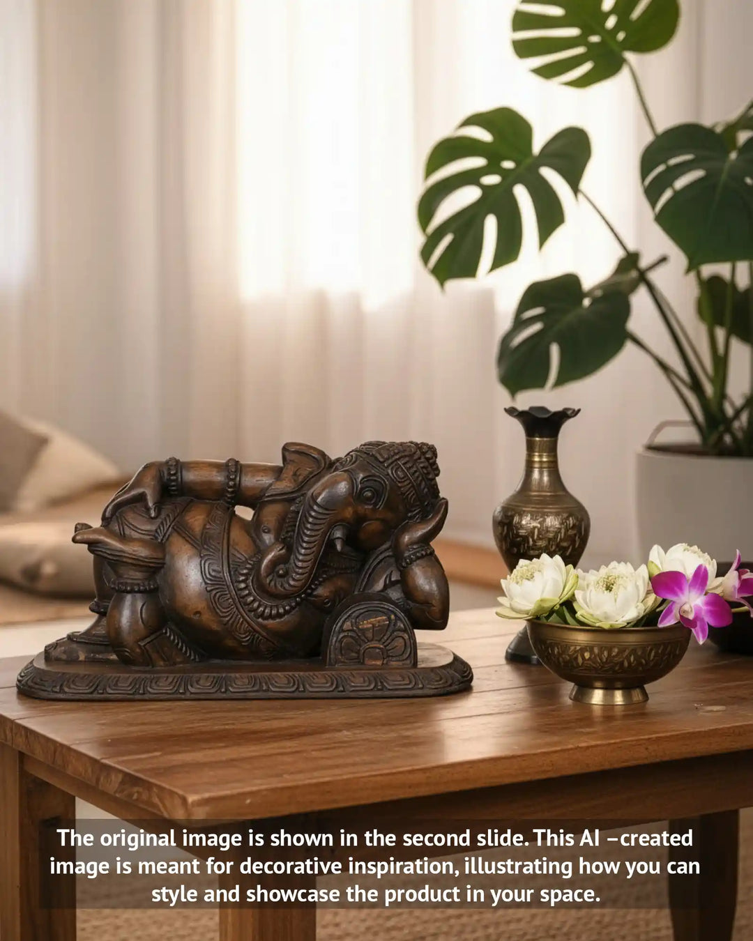 Lord Ganesha wooden sculpture