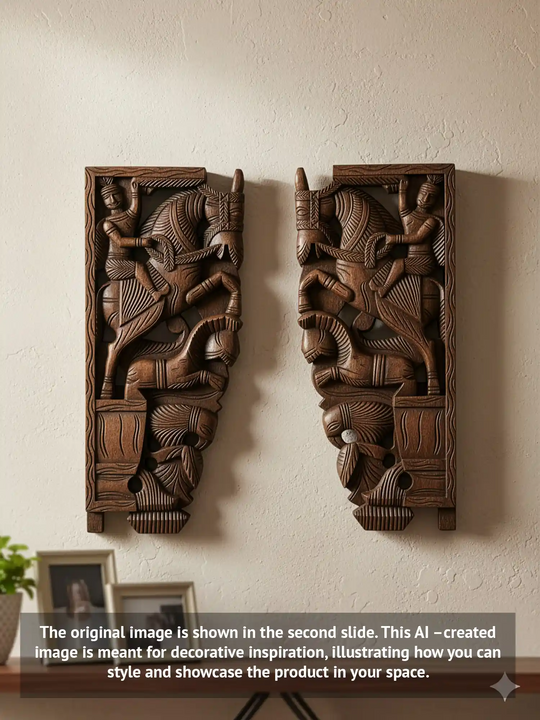 Pair of traditional wooden horse brackets