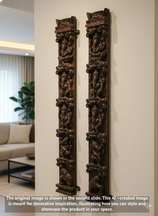 Astaganesh pair of wooden panel