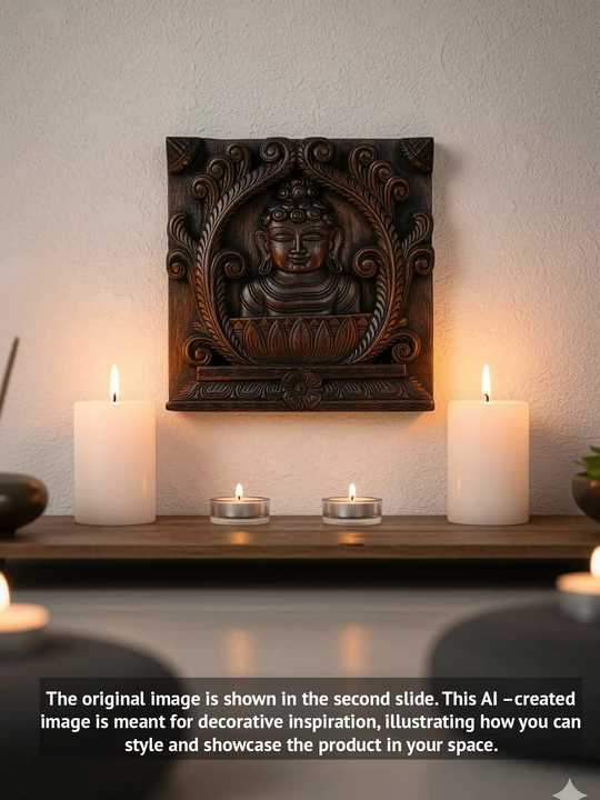 Wooden Buddha wall mount