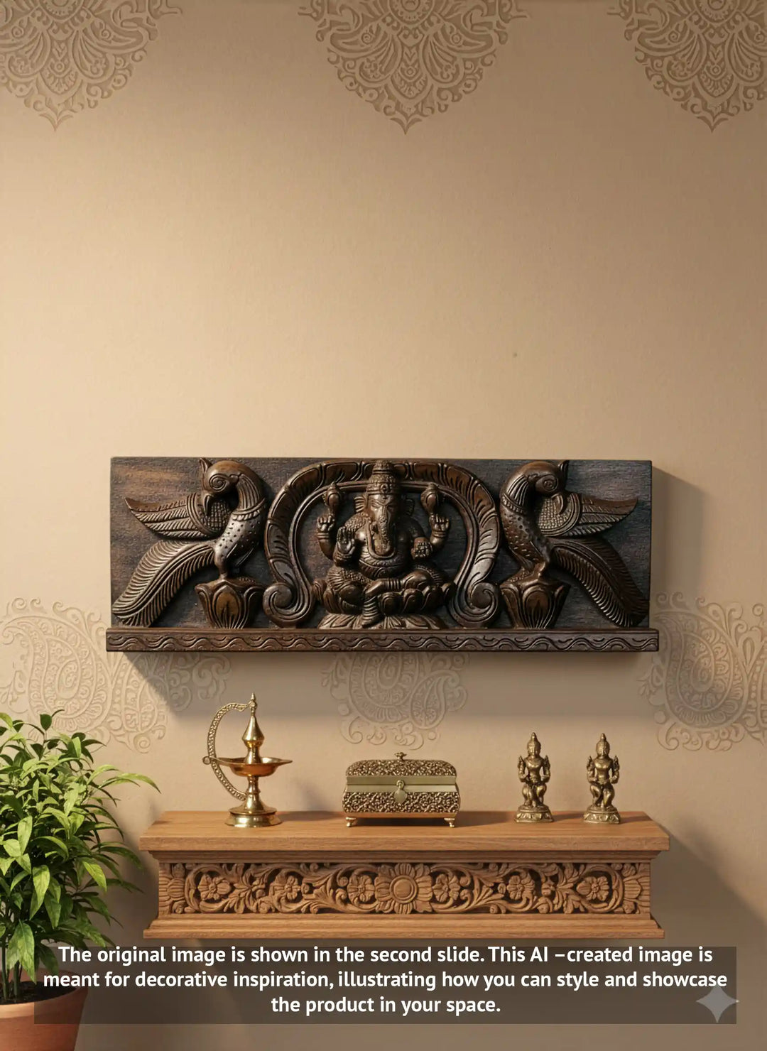Wooden wall panel of Lord Ganesha