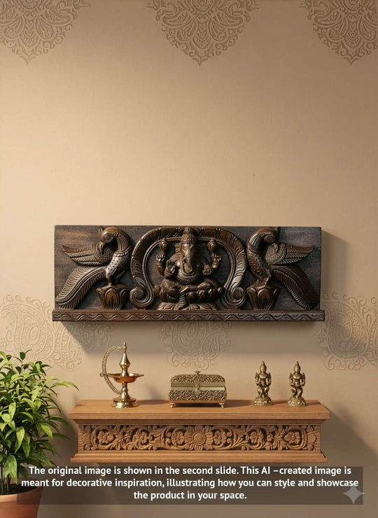 Wooden wall panel of Lord Ganesha