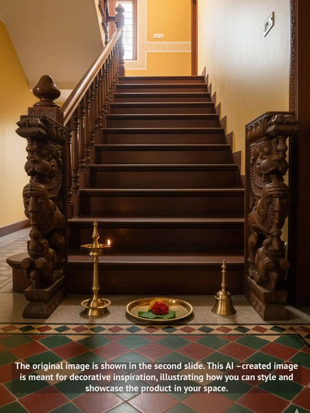 Pair of wooden Yali brackets