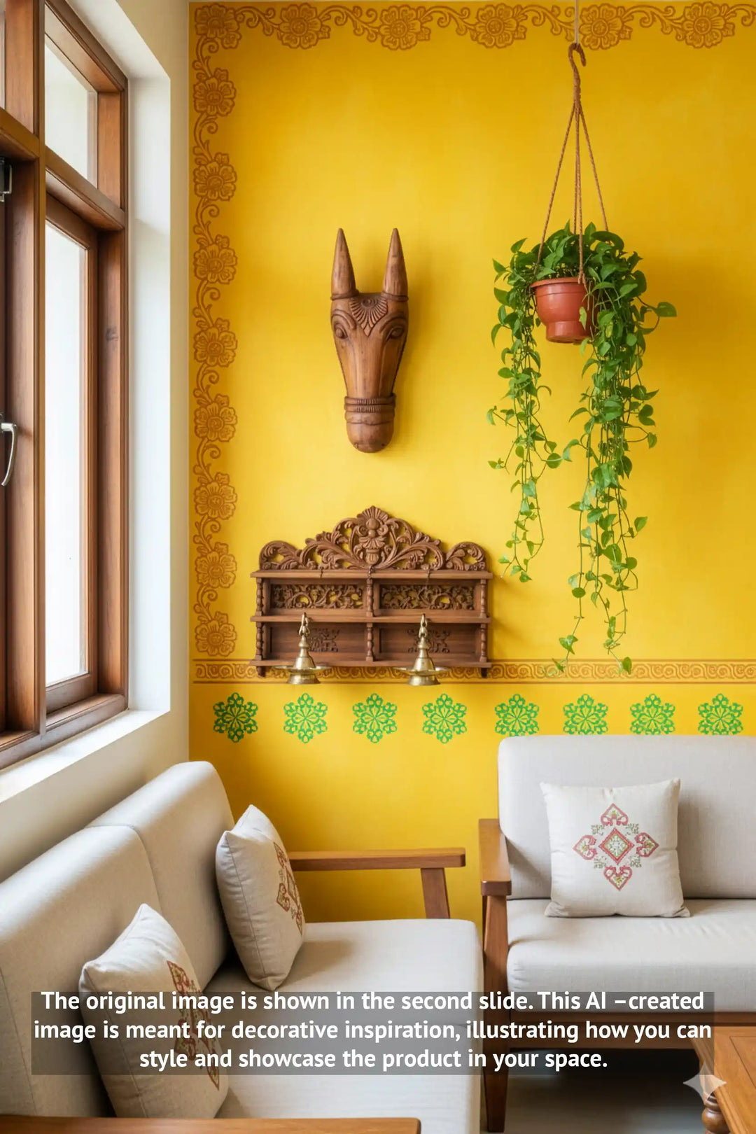 wooden cow face mask