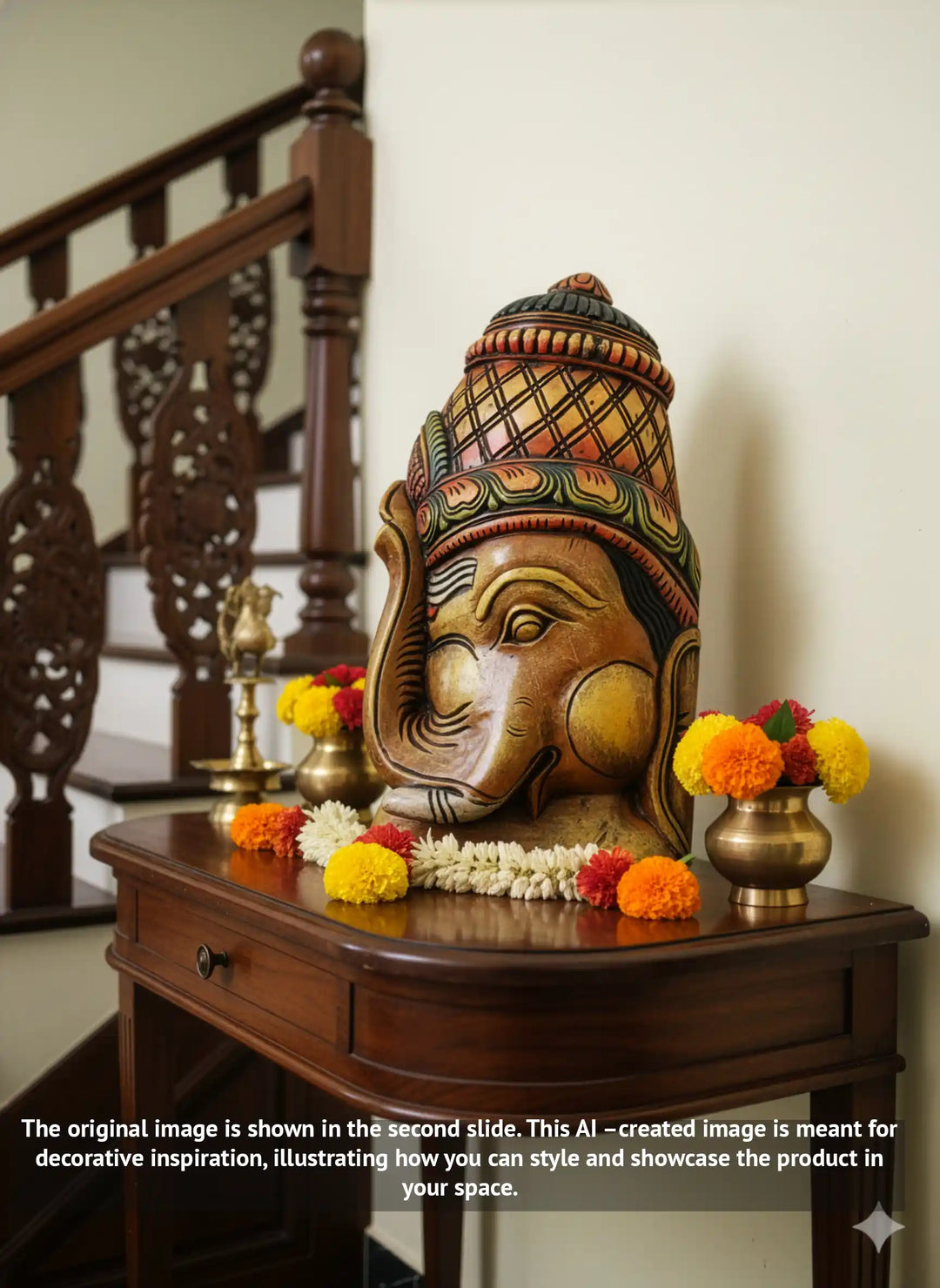 wooden lord vinayaga face mask