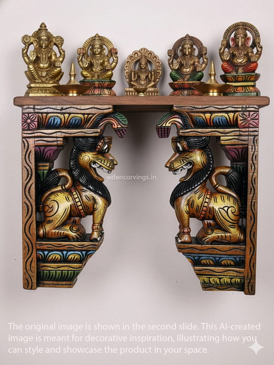 Wooden Standing Yaazhi  Wall Mount 12.5"