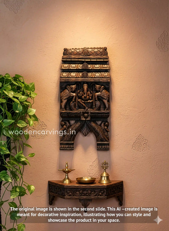 Wooden lord Ganesha Wall Mount