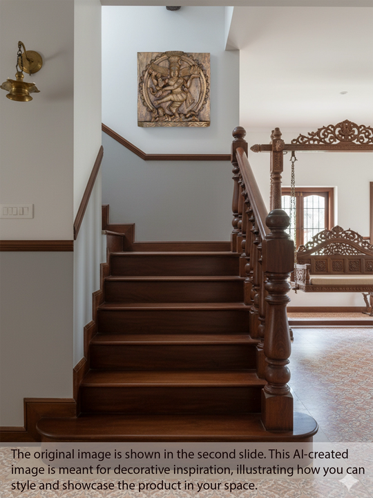 Wood Nataraja wall mount panel