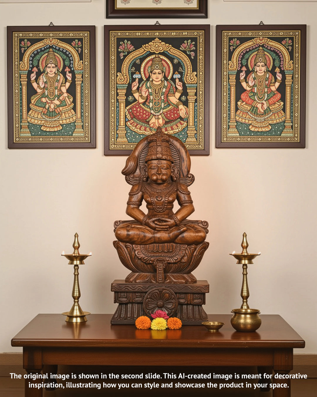 Hanuman Wooden Statue in Natural Finish– 25"