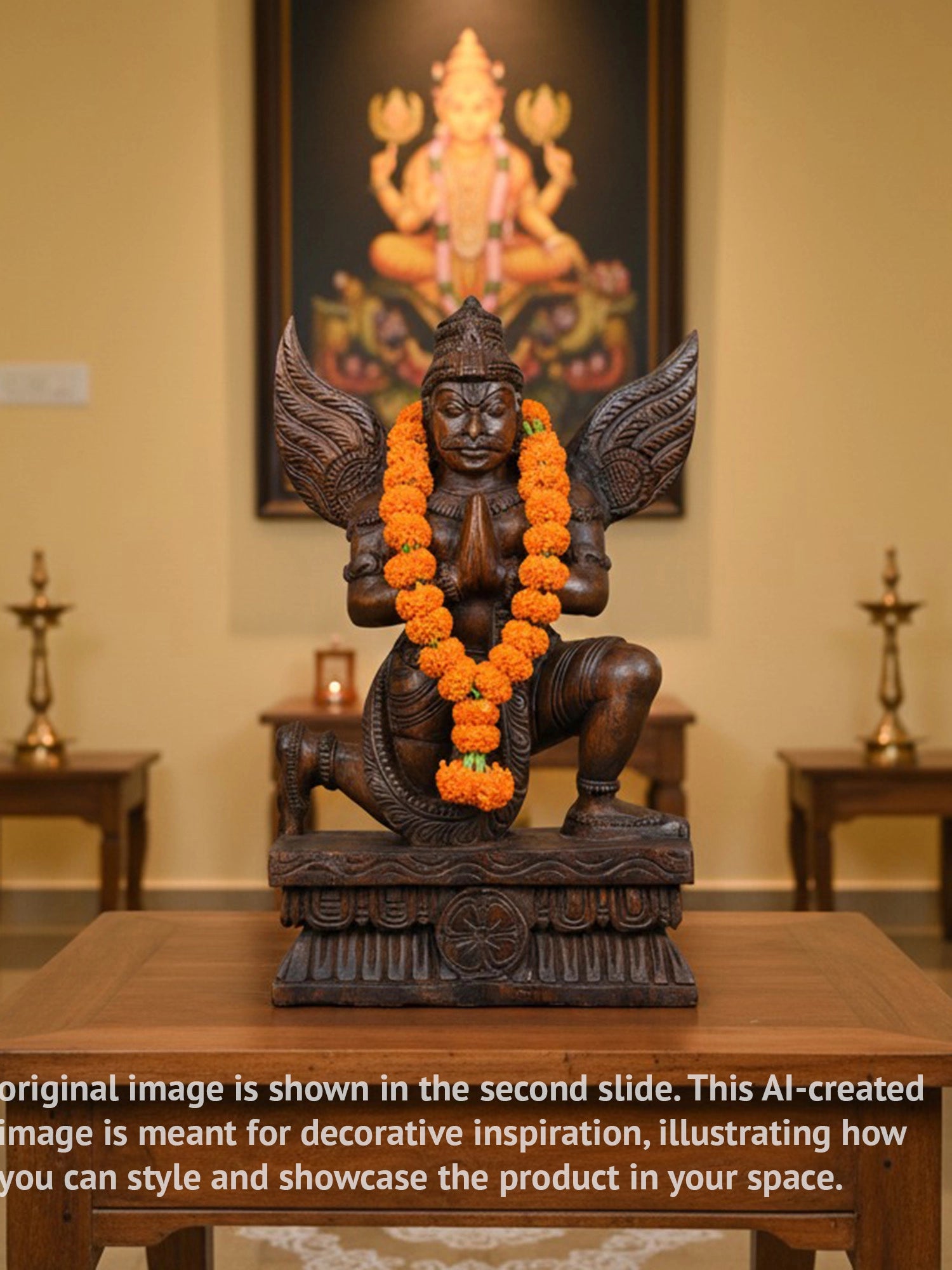 Garuda wood statue