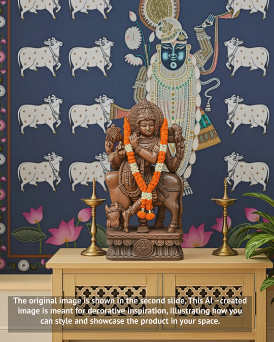 Fluting Shri Gopal Krishna Standing  Wooden Home Decor Sculpture 36"