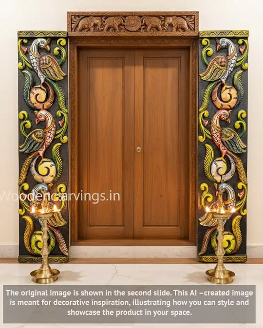 Peacock Wooden Wall Panel 36"