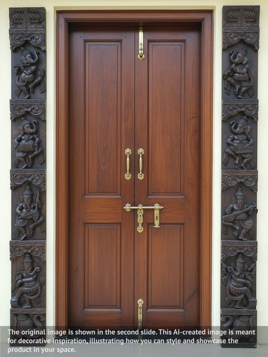 Vertical Eight Forms In Lord Ganesh wall Panel 72"