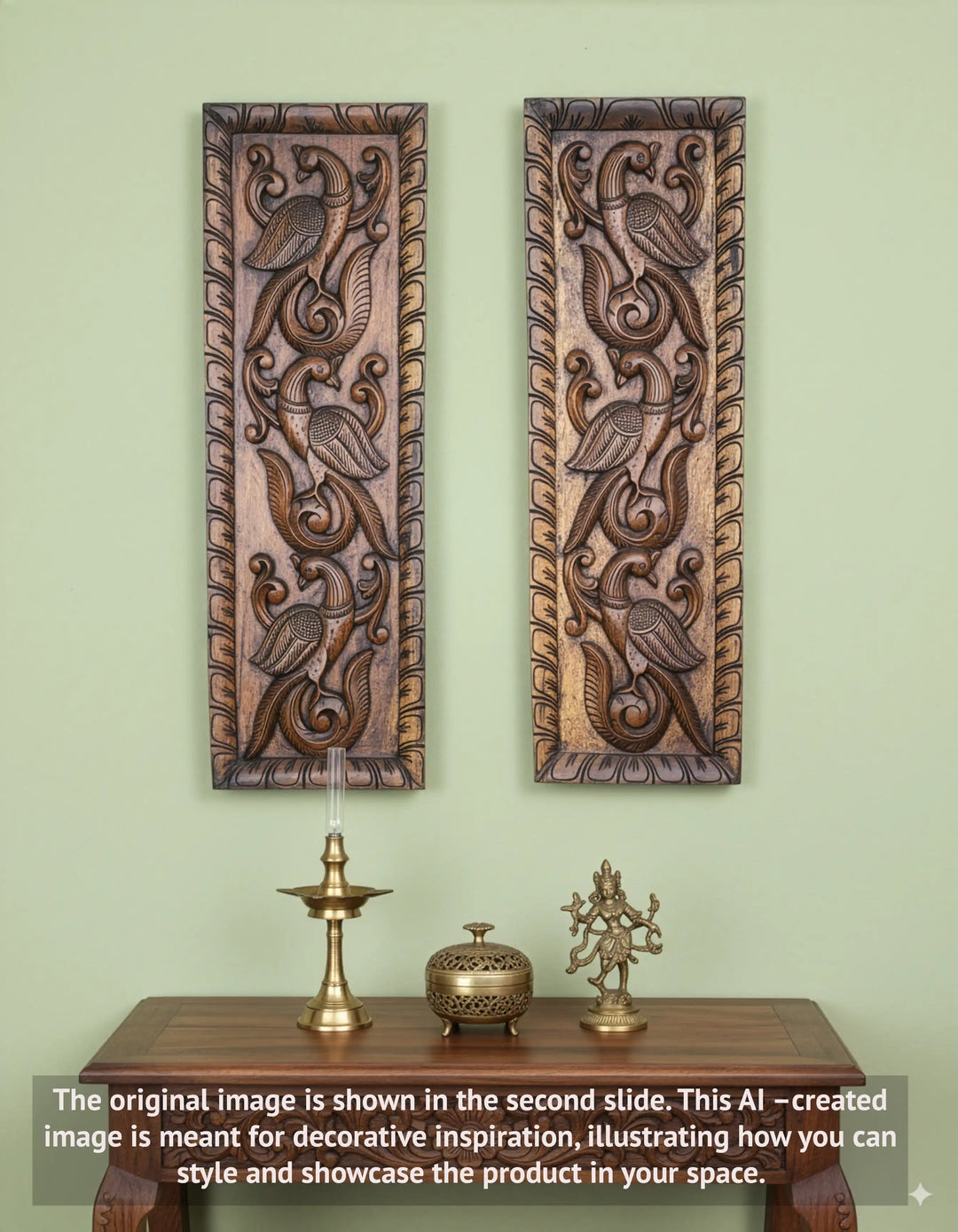 Wooden Standing Peacock