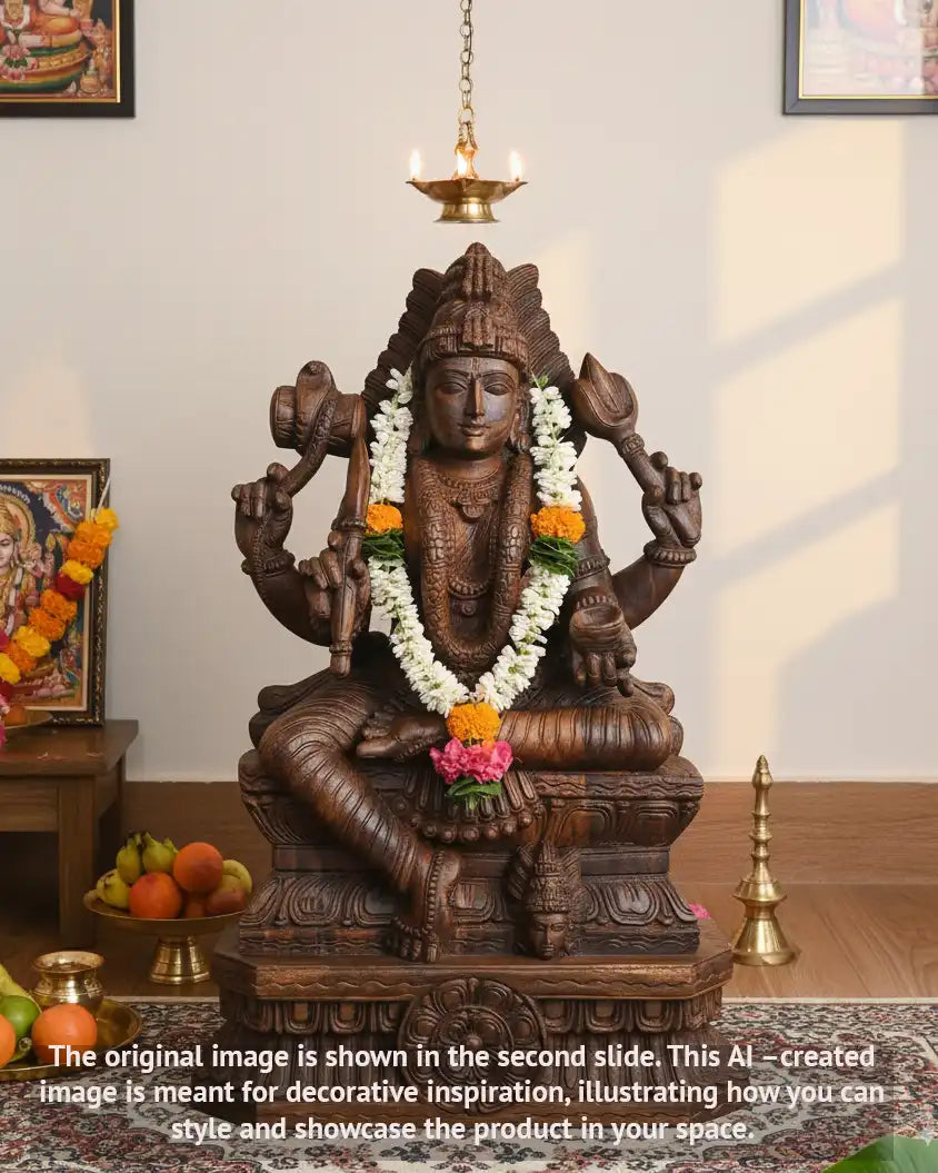 Wooden Goddess Amman statue