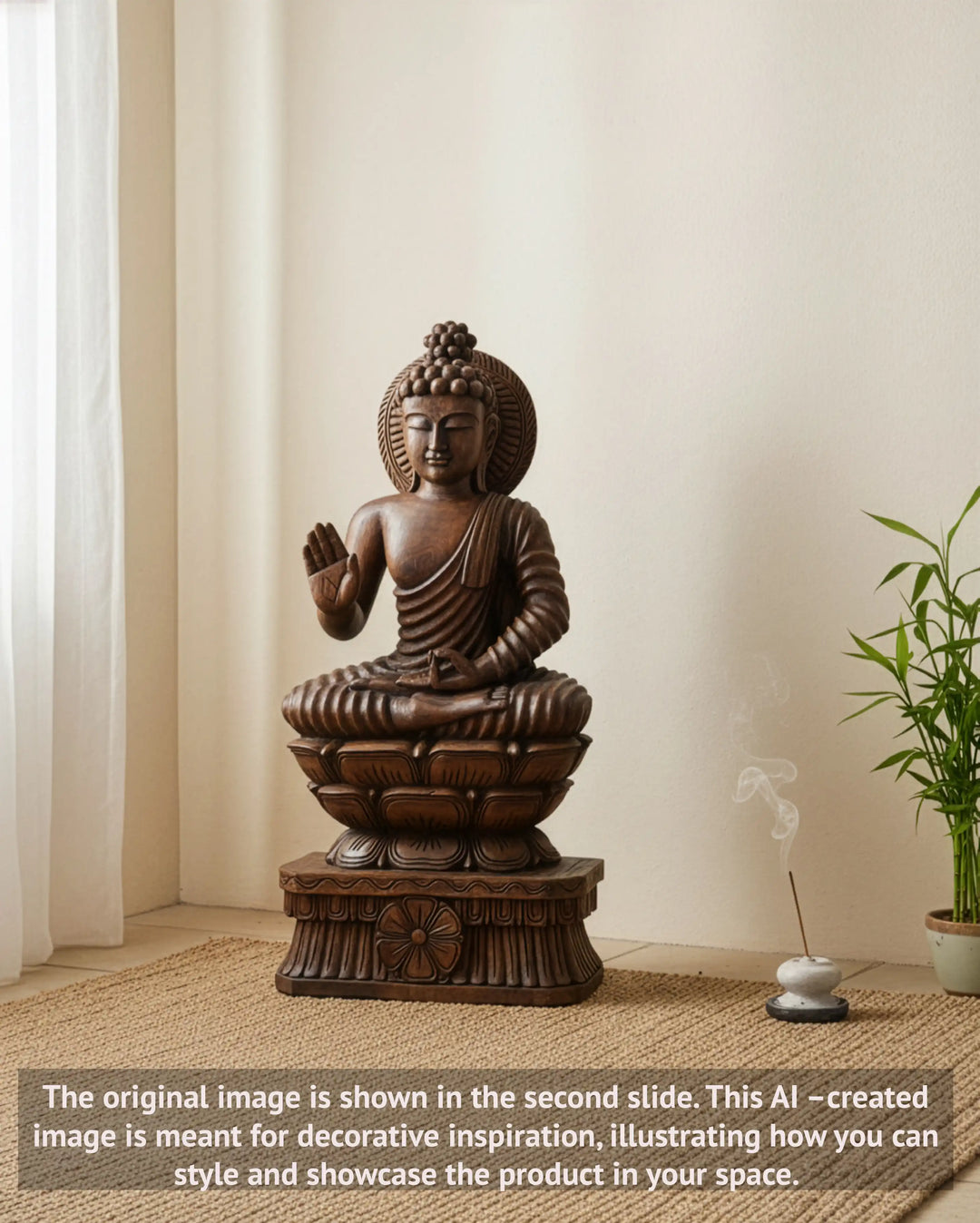 wooden buddha statue