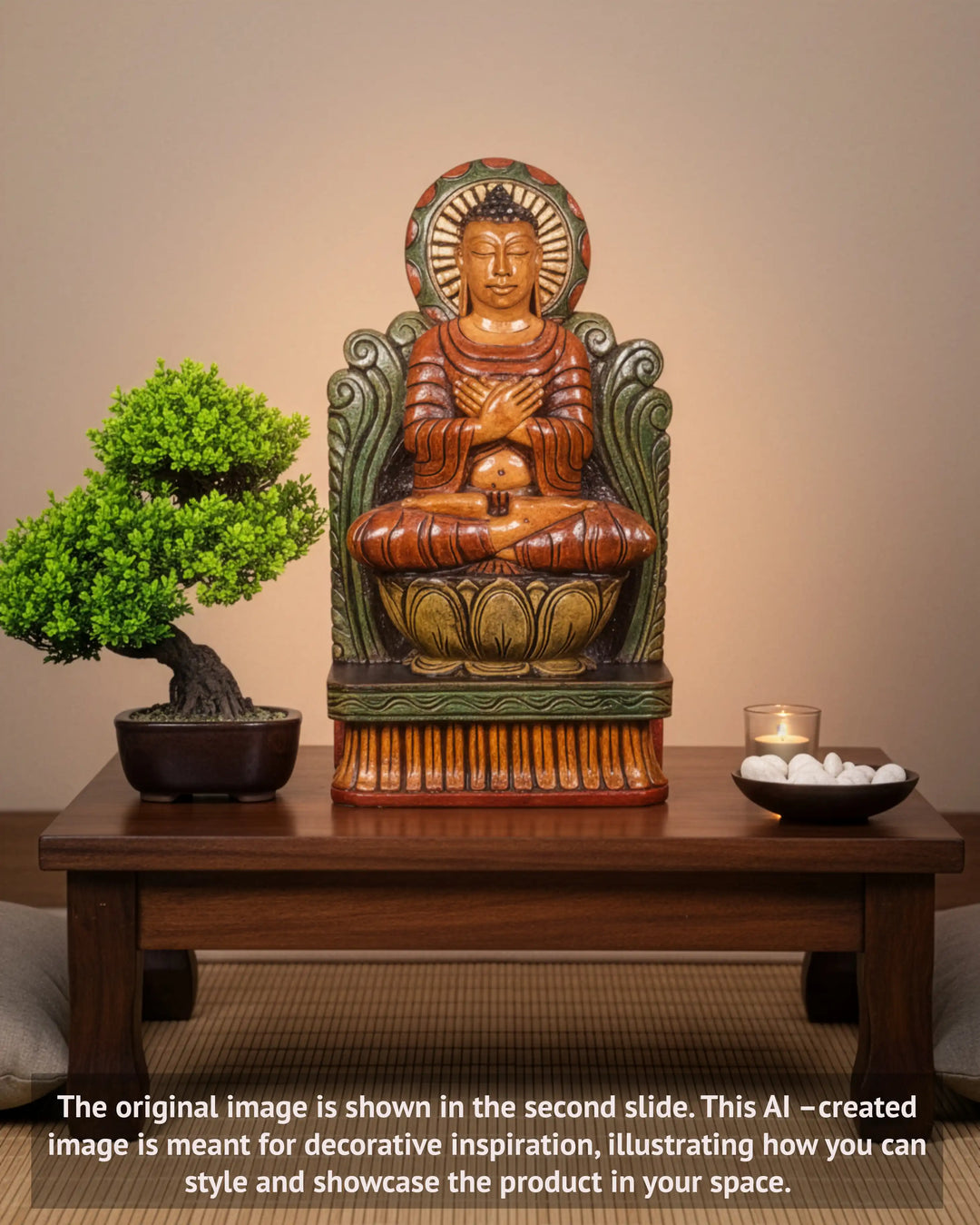Brown color Wooden Lord Buddha