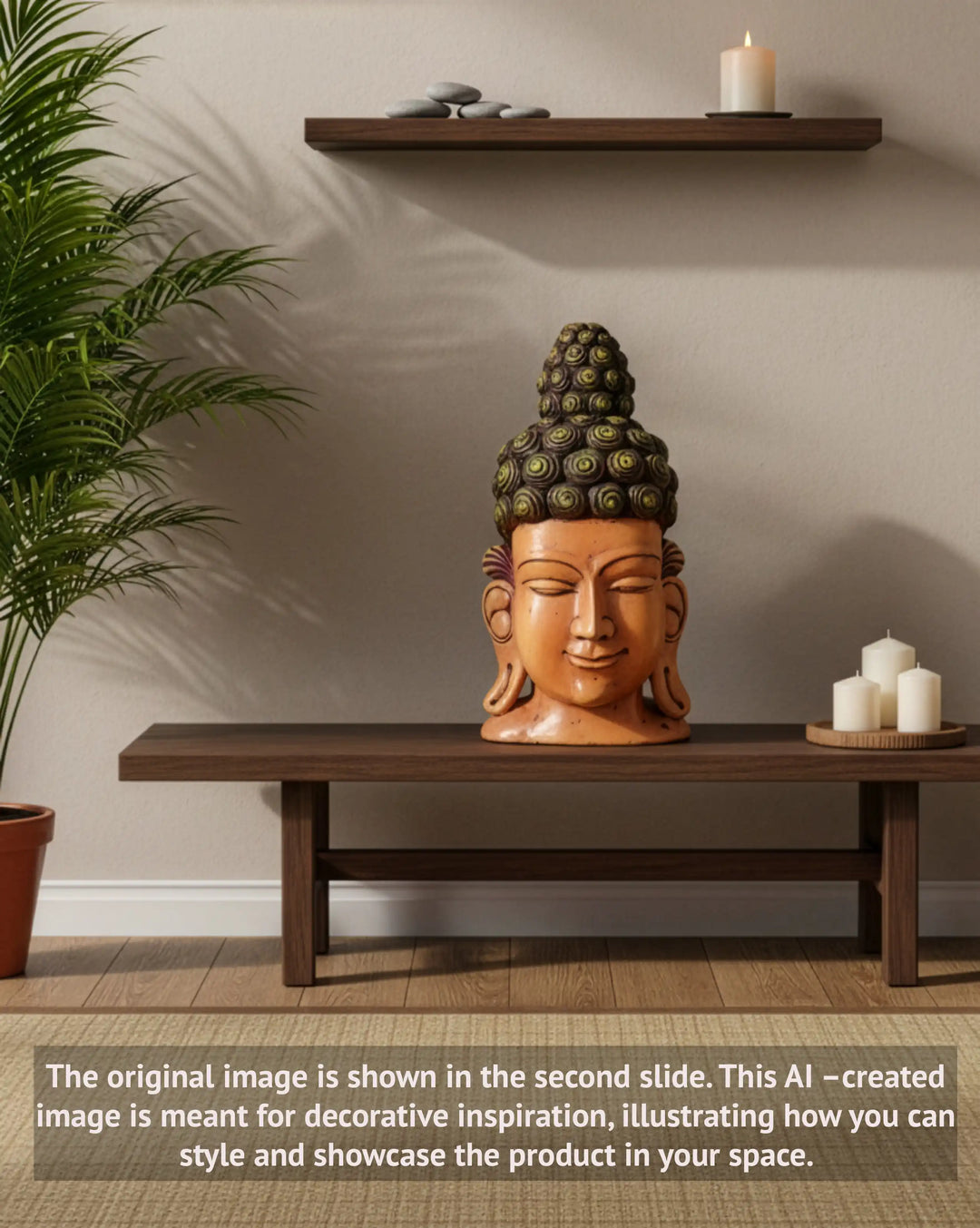 Buddha face mask wooden 