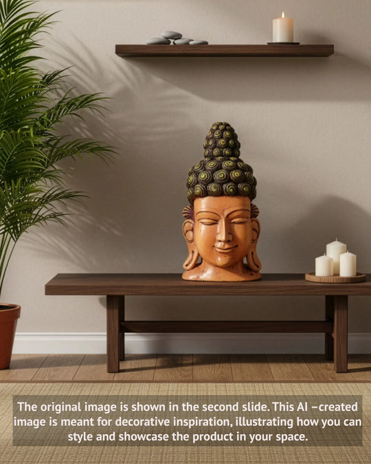 Buddha face mask wooden 