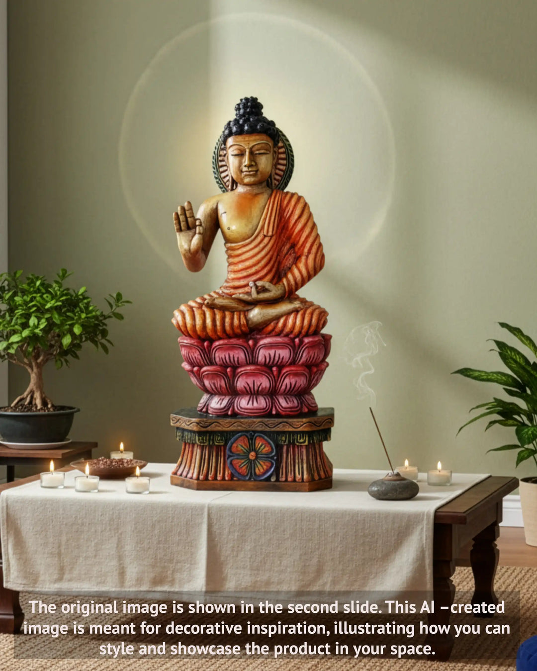 Colourful Wooden Buddha