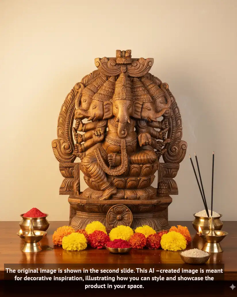 Lord Ganesha wooden statue