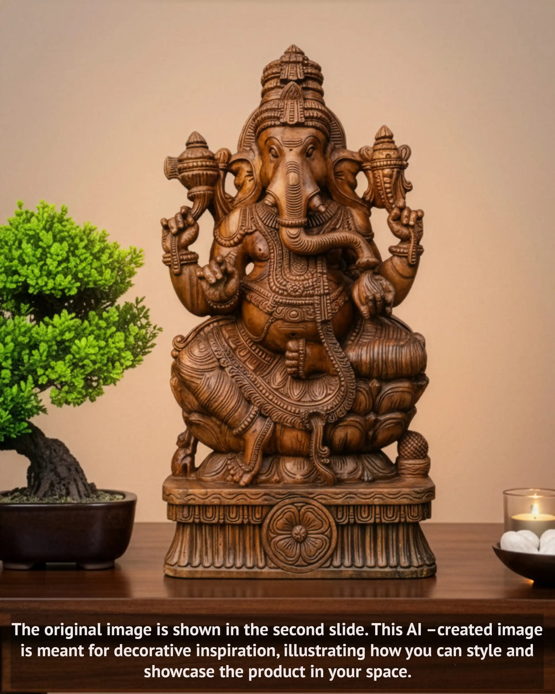 Wooden Ganesh statue