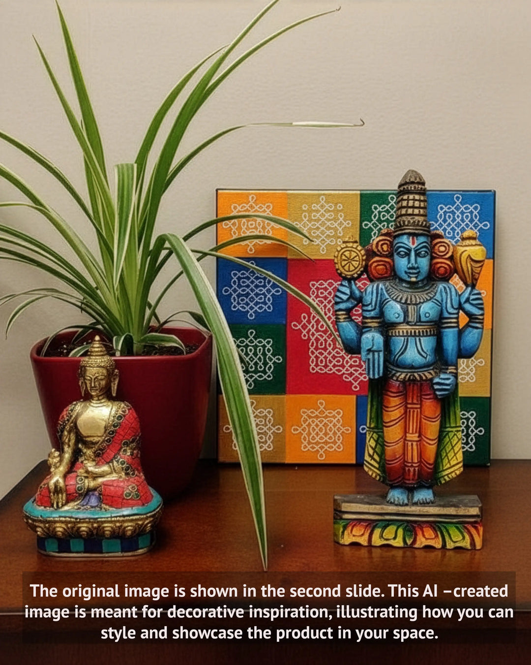 Lord Vishnu wooden idol
