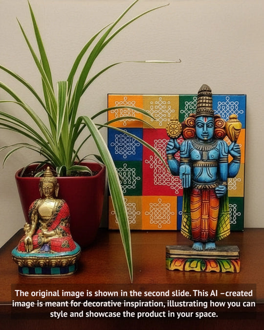 Lord Vishnu wooden idol