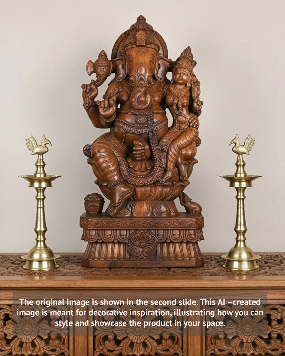Wooedn Vallabha Ganesha idol