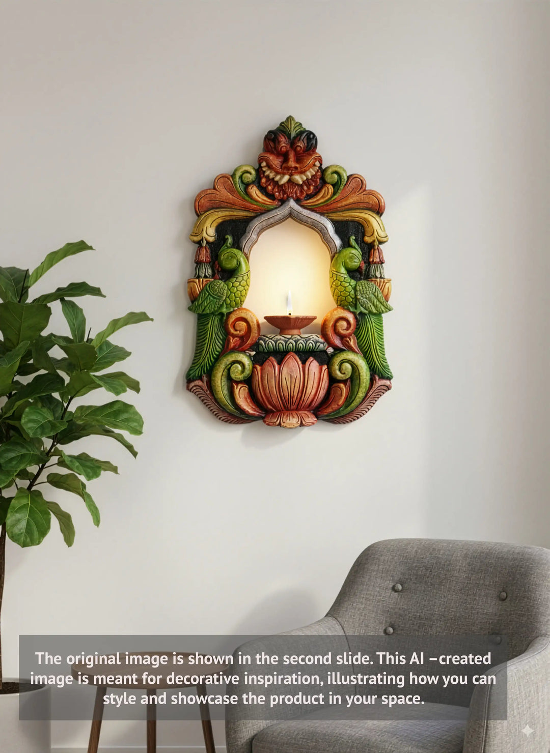 Wooden Yalli Archi Green Parrot Stunning Candle 