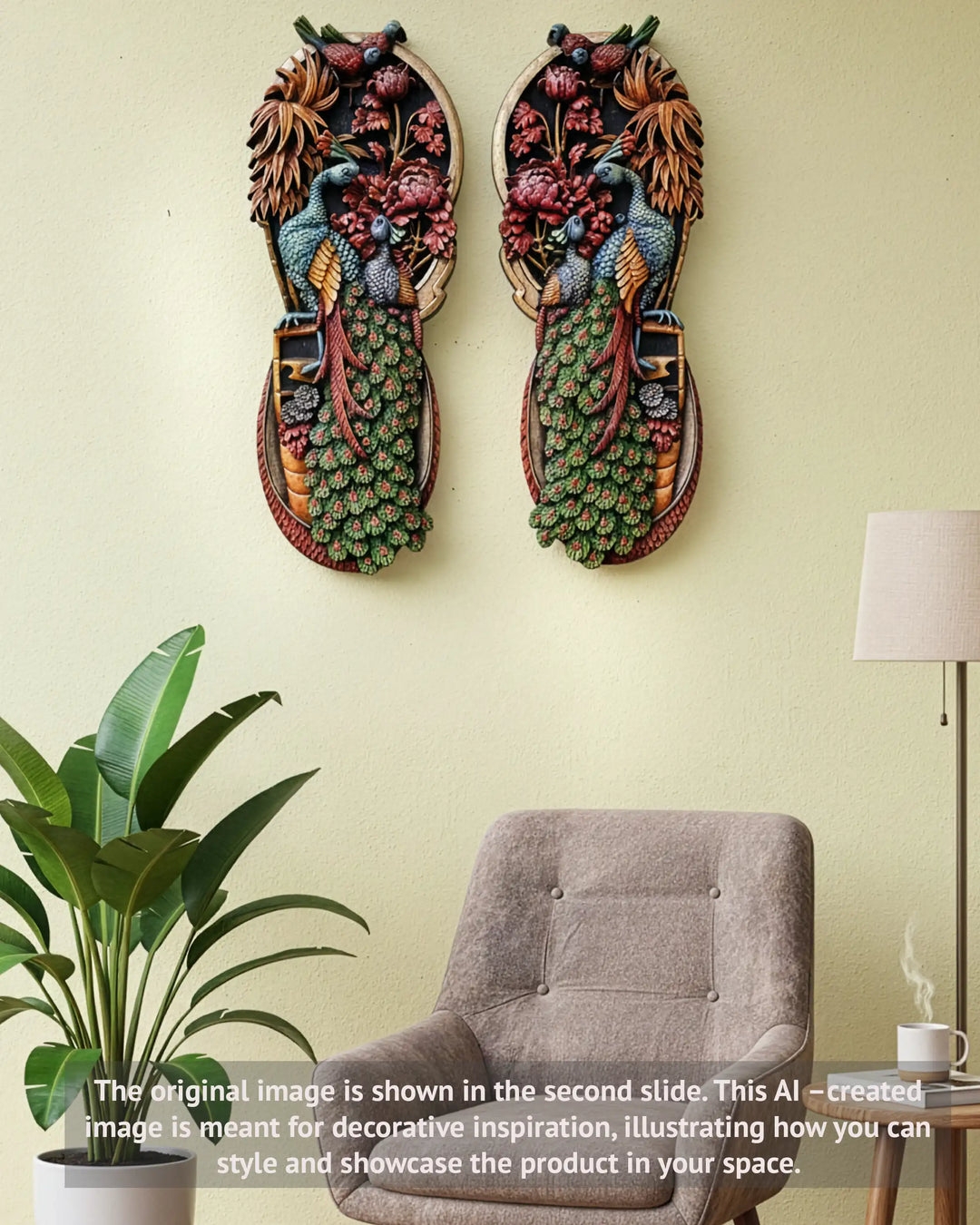 Peacock wooden wall hangings