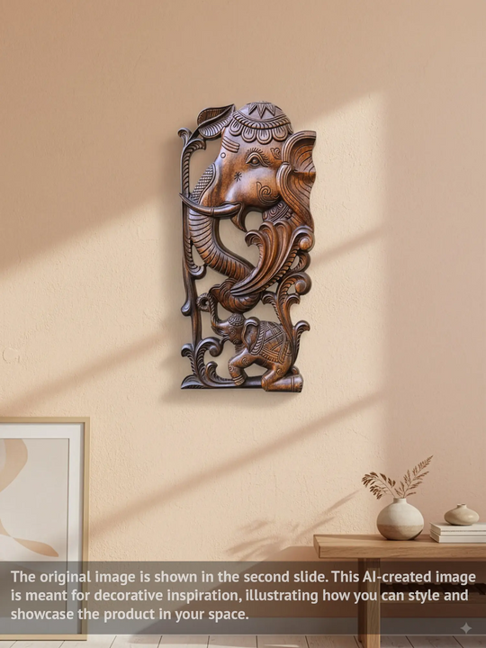 Elephant wooden wall mount-24"