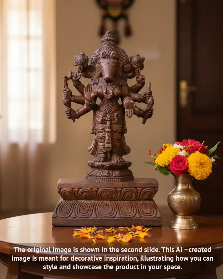 Wooden Varahi Amman statue
