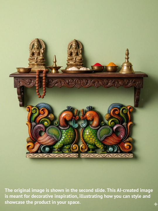 Pair of Green Hamsa Coloured Wall Mount 12"