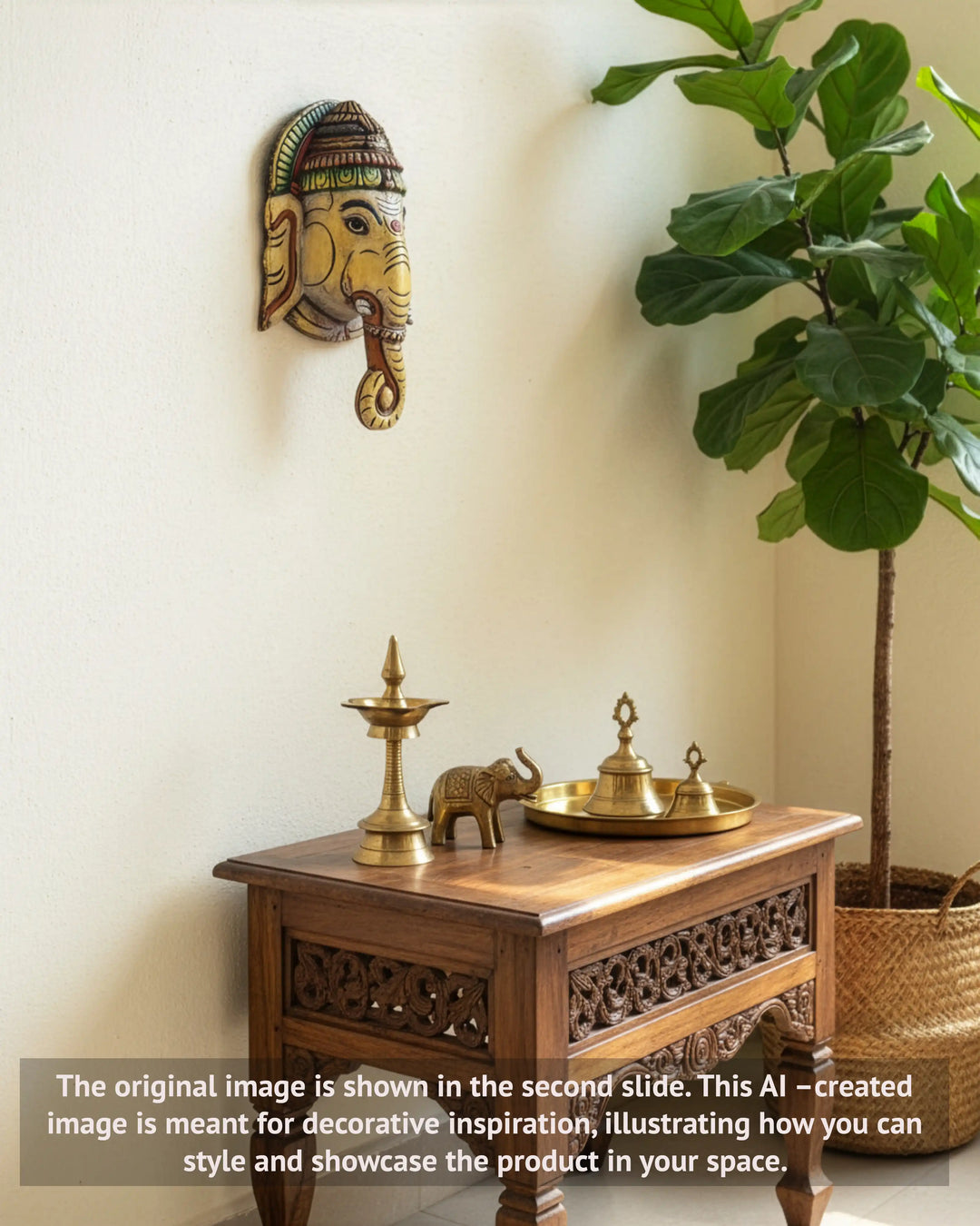 wooden ganesh wall hanging