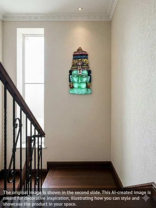The powerful Hanuman wooden face mask-18"