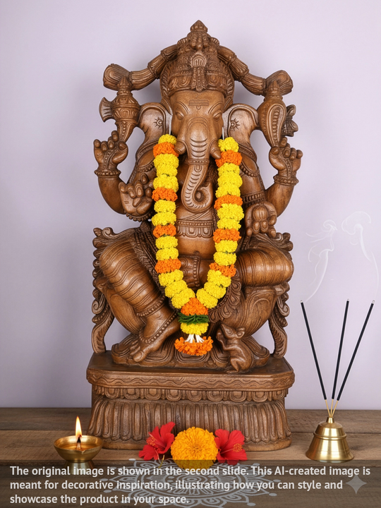 3Ft Lord Ganesha Statue On Lotus