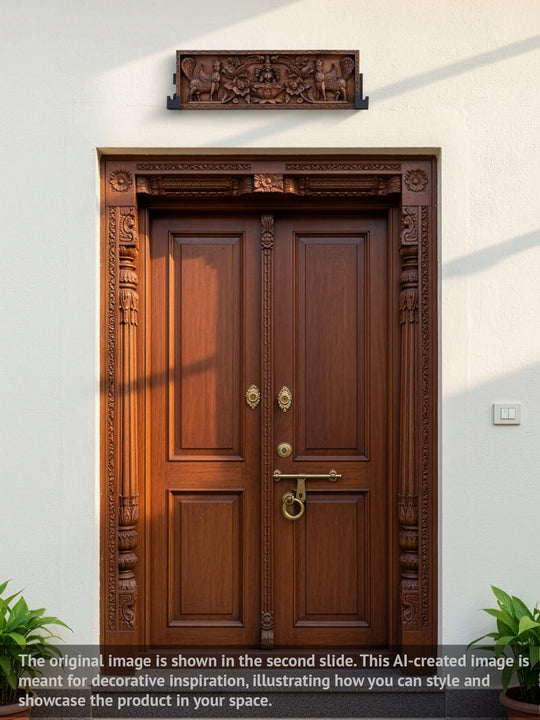 God Lakshmi With Kamadhenu Panel 36"