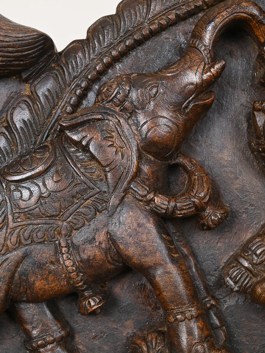 Prosperity Beauty Goddess GajaLakshmi Wooden Handmade Arch Elephants with Sevagars Wall Panel 45"