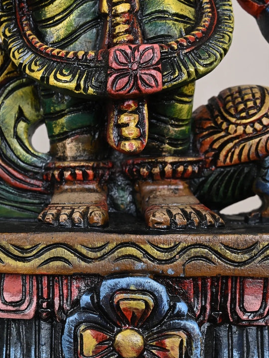 Multicolored Standing Goddess Saraswathi Statue 24"