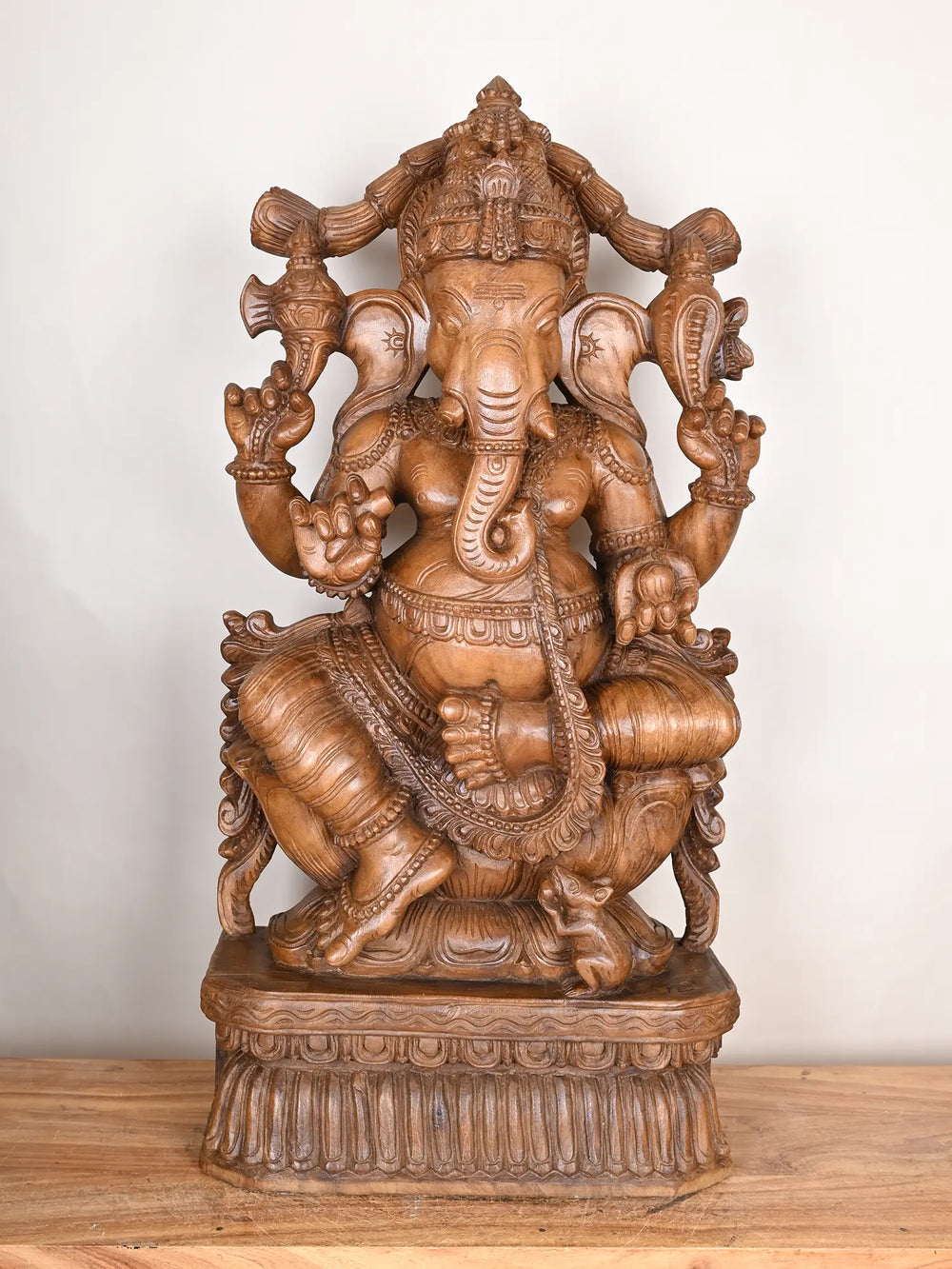 3ft Lord Vinayaka Wooden statue