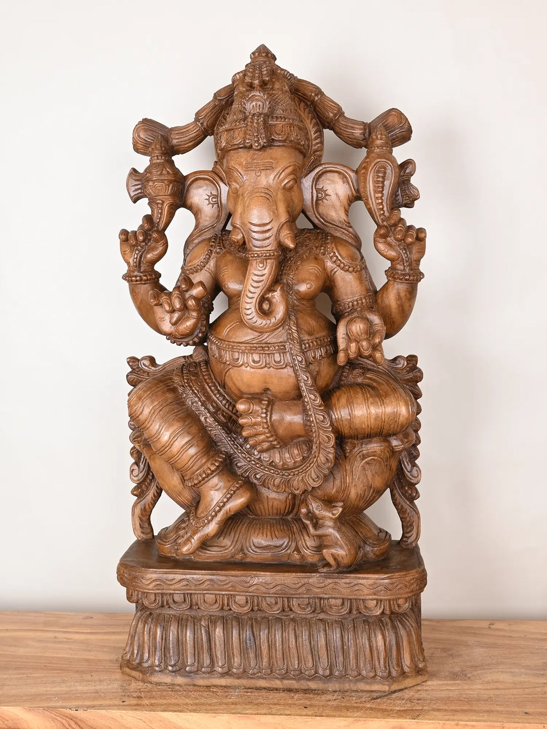 3ft Lord Vinayaka Wooden statue