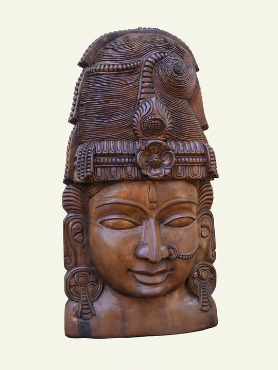 Goddess Lakshmi wooden wall mount