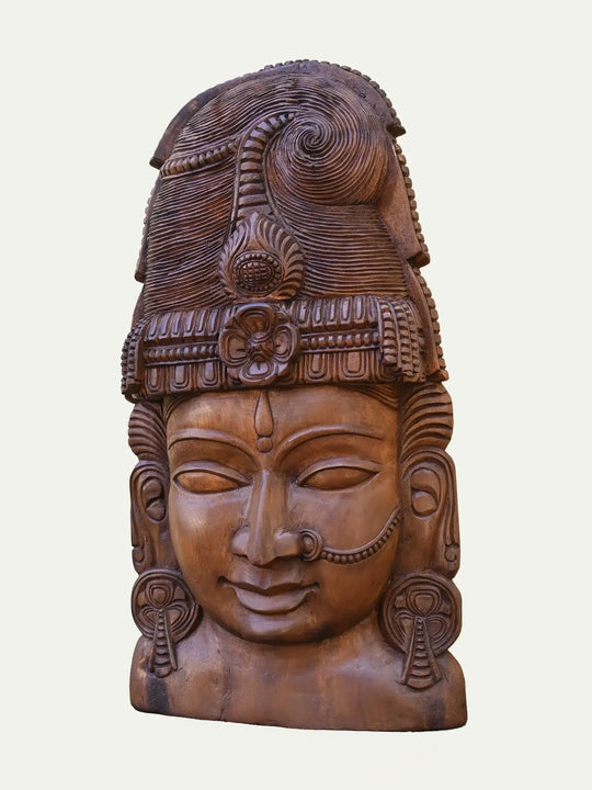 Goddess Lakshmi wooden wall mount