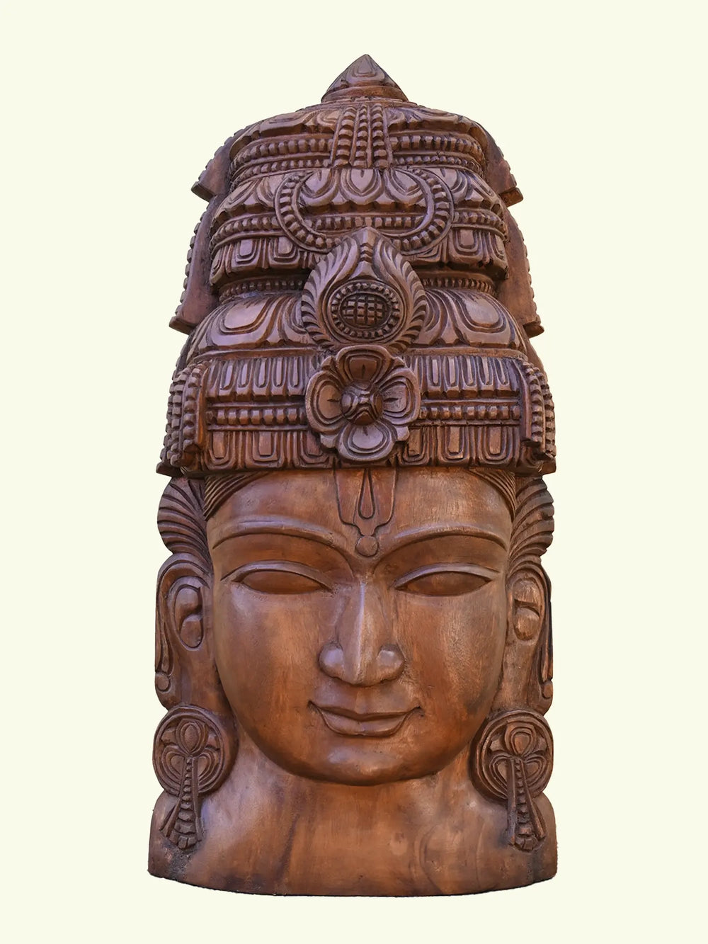 Wooden Lord Vishnu’s head wall mount