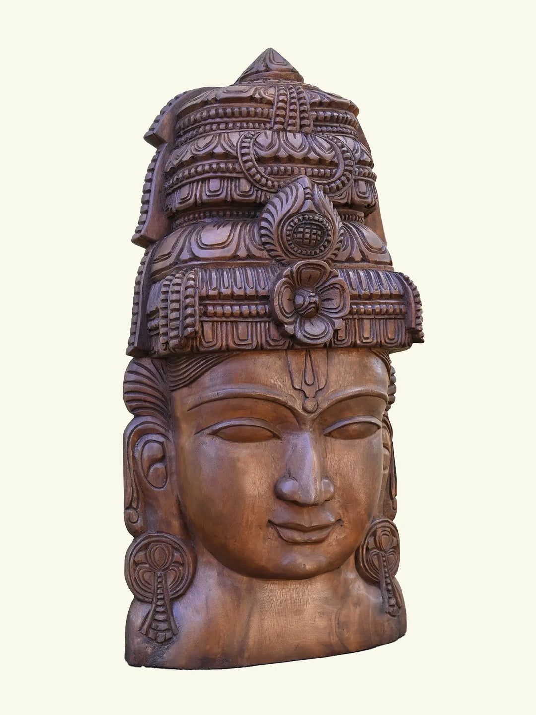 Wooden Lord Vishnu’s head wall mount