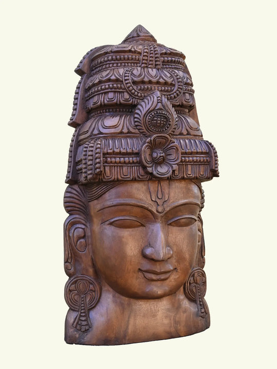 Wooden Lord Vishnu’s head wall mount
